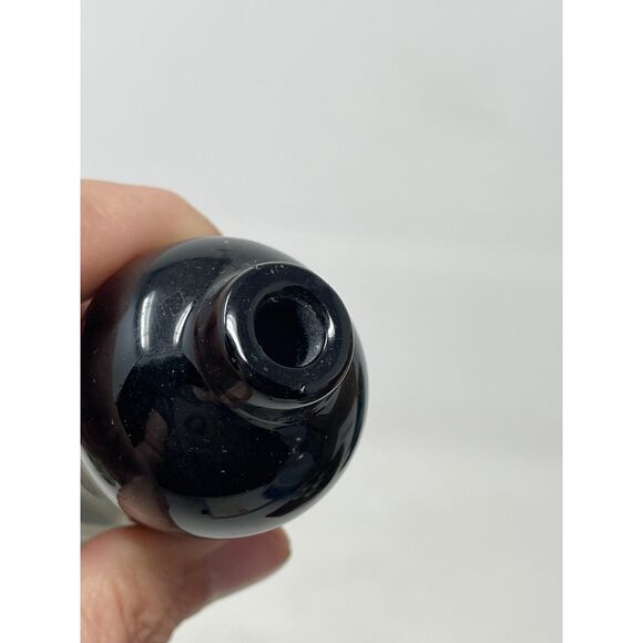 Vintage Art Deco Black & Frosted Glass Small Bud Vase / Bottle ~ Thomas Kelly - Picture 4 of 6
